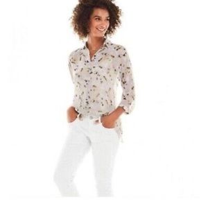 Cabi Tops | Cabi Marinee Sheer Floral Button Up  collared Blouse Sz Xs